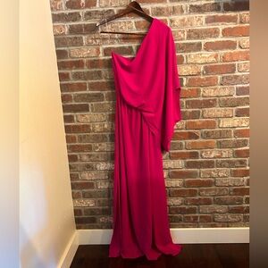 Vici fuchsia one shoulder maxi dress size L